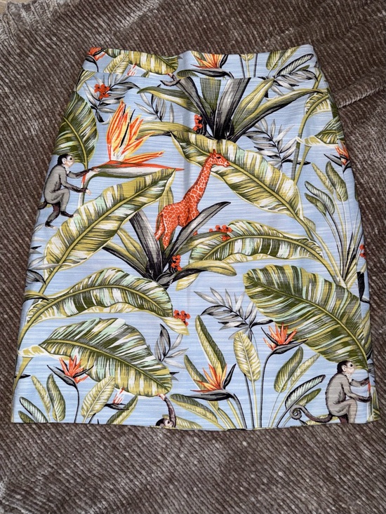 Ann Taylor Dresses & Skirts - Ann Taylor Tropical Mini Skirt - Light Blue with Green & Orange